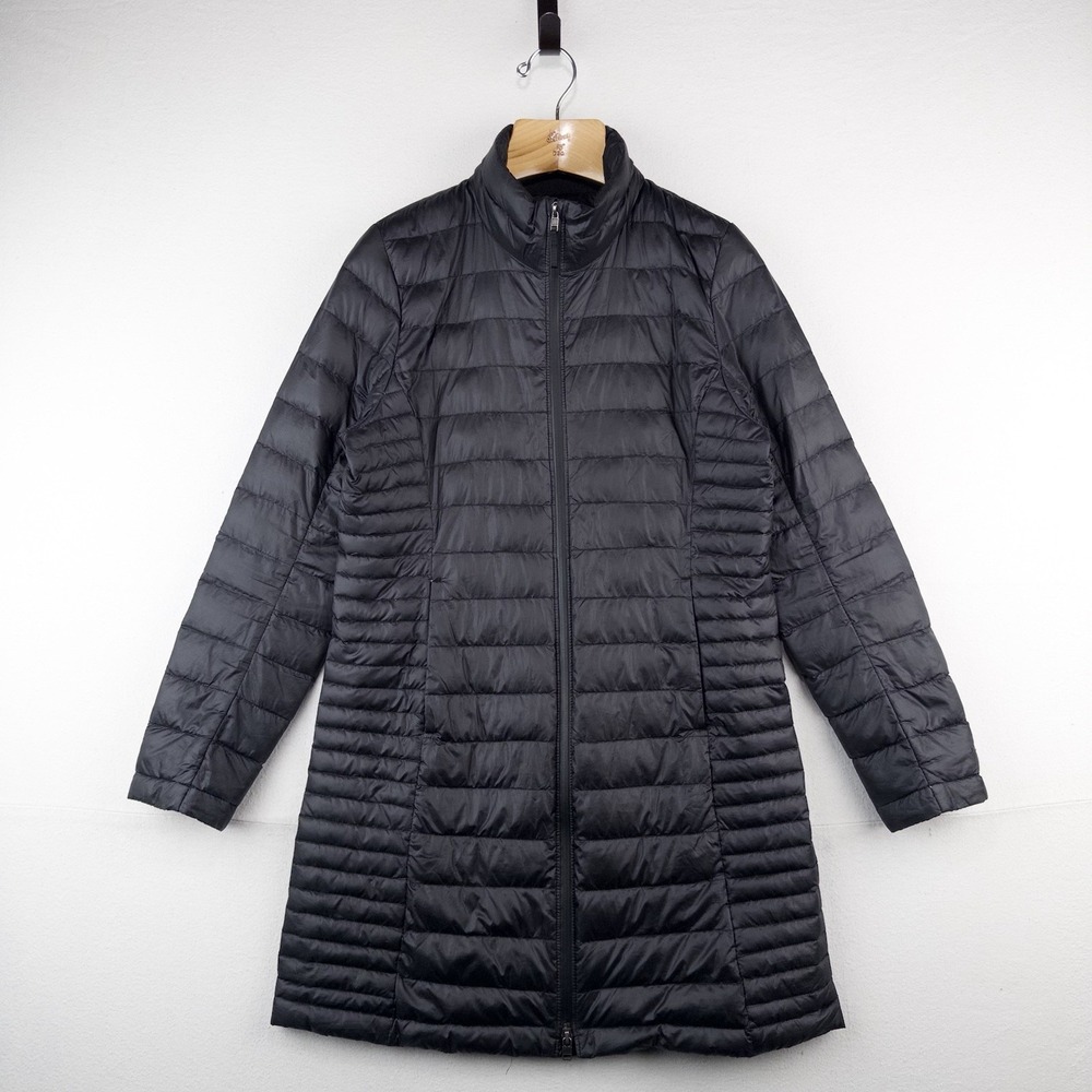 Patagonia Down Parka Puffer Jacket Women's Medium Zip Up Black Ultra Light